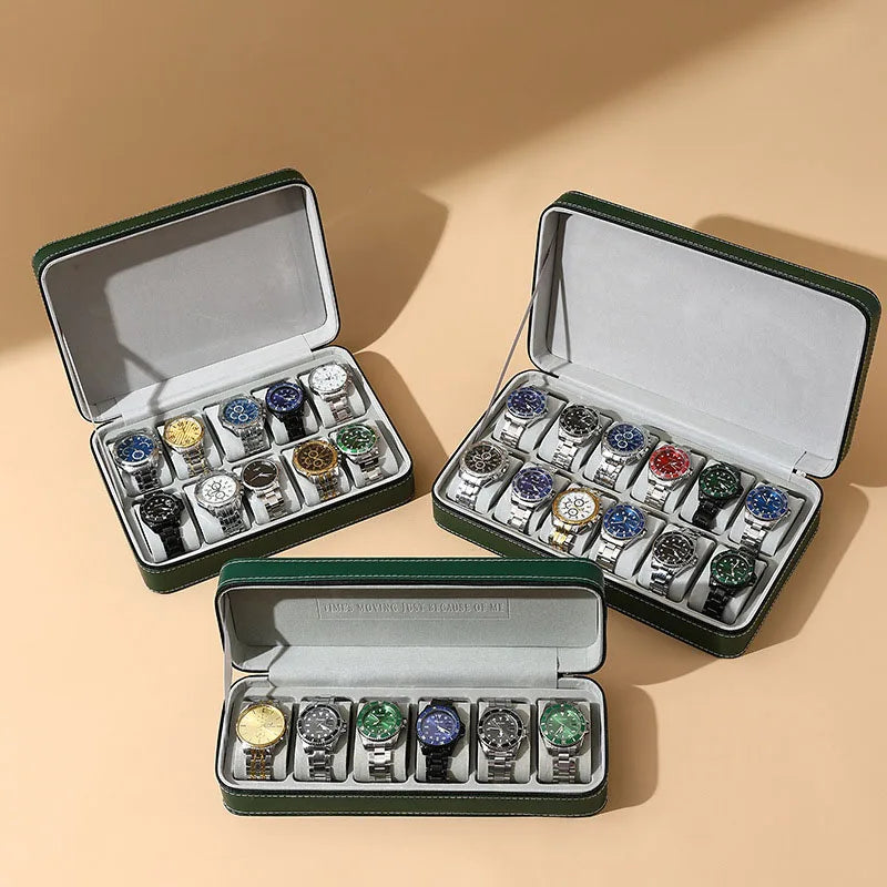 DELESYS Green Dust-proof Watch Jewelry Box With Zipper Watch Gift Box With Lock Jewelry Display Box Gift Box Birthday Present