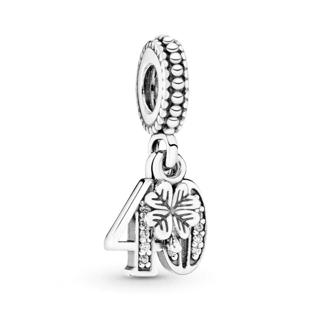 Celebration Birthday Lucky Numbers 15th 16th 18th 21st 40th 50th 60th Charm Beads Fit Original Pan Bracelet DIY Jewelry Gift