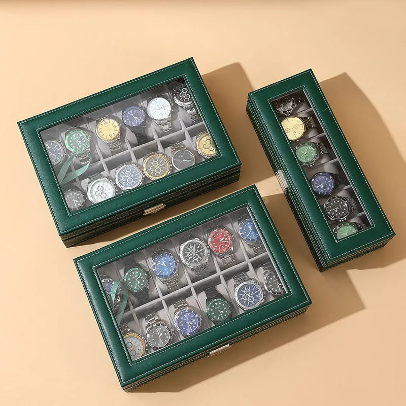 DELESYS Green Dust-proof Watch Jewelry Box With Zipper Watch Gift Box With Lock Jewelry Display Box Gift Box Birthday Present