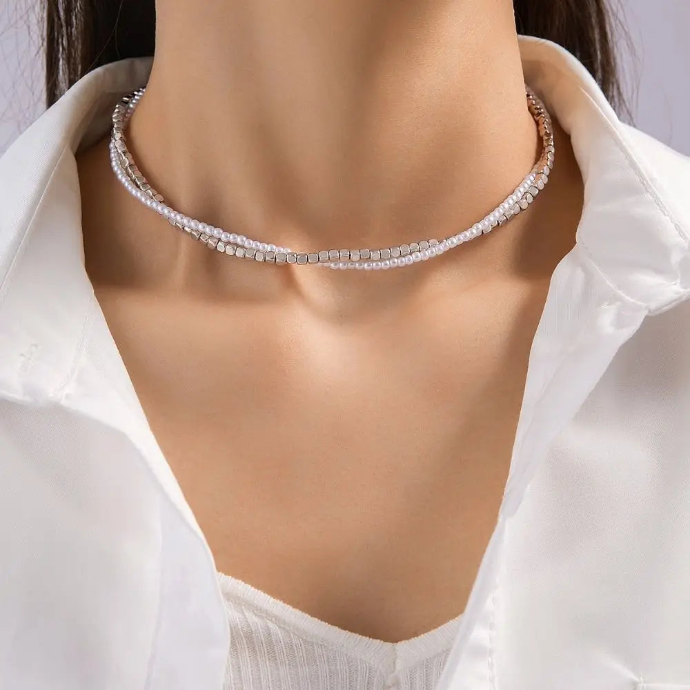 Chic Triangle Tassel Necklace Fashion Boho Long Chain Bar Pendant Clavicle Chain Gold Neck Choker