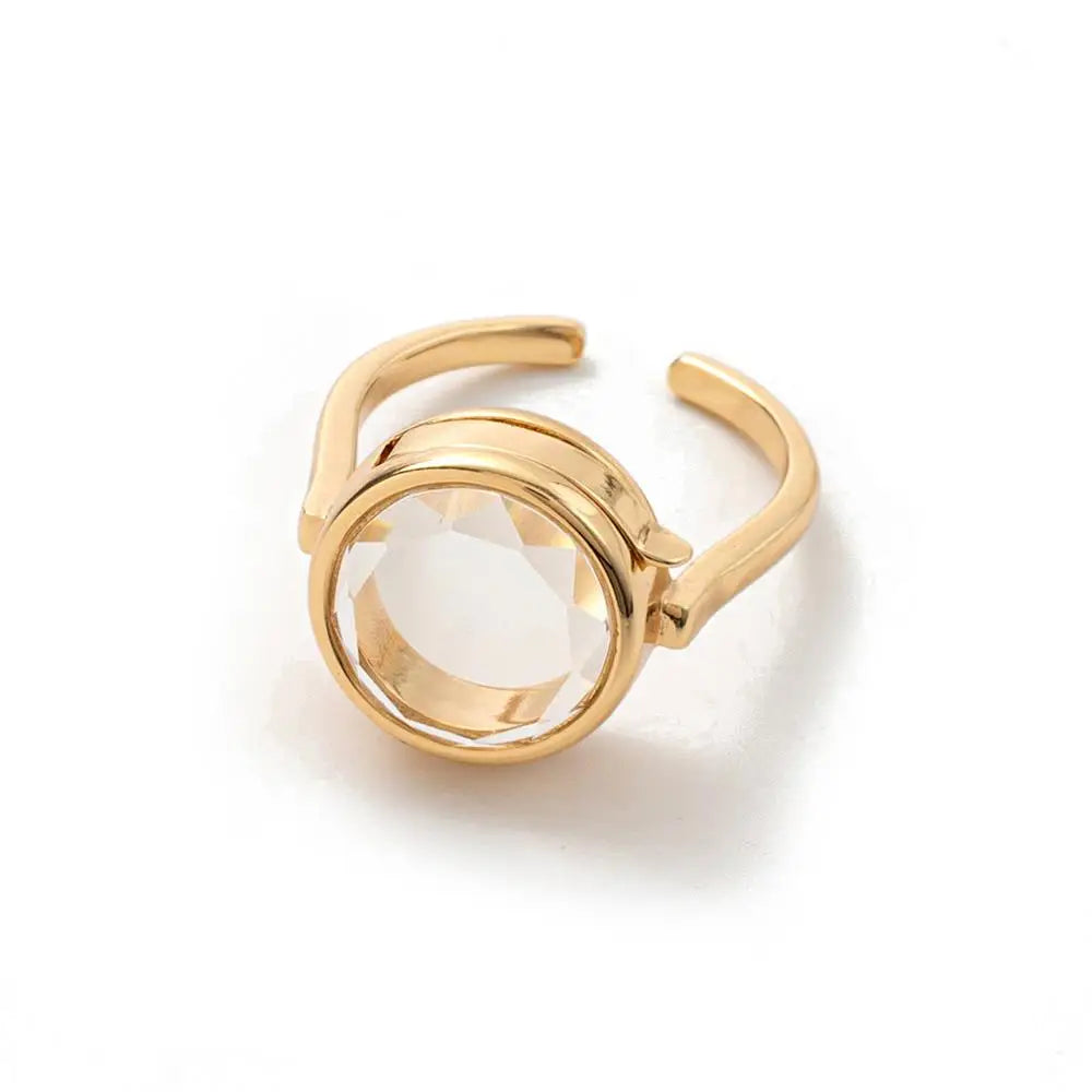 Hot Open Ring Heart-shaped Circular Box Ring That Can Be Opened DIY Colorful Zircon Accessories Fashionable Box Ring Jewelry
