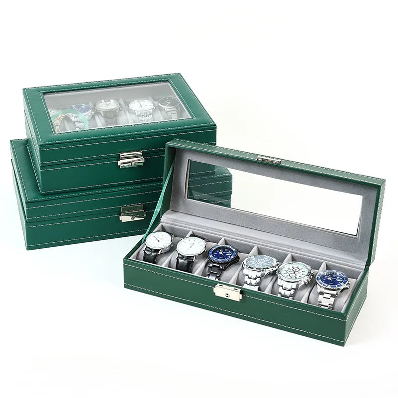DELESYS Green Dust-proof Watch Jewelry Box With Zipper Watch Gift Box With Lock Jewelry Display Box Gift Box Birthday Present