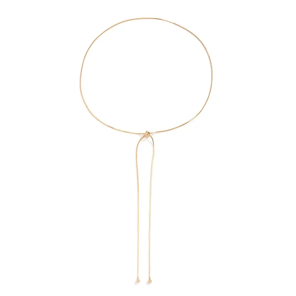 Chic Triangle Tassel Necklace Fashion Boho Long Chain Bar Pendant Clavicle Chain Gold Neck Choker