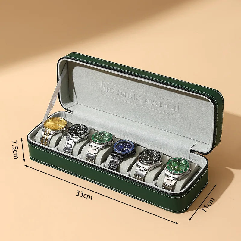 DELESYS Green Dust-proof Watch Jewelry Box With Zipper Watch Gift Box With Lock Jewelry Display Box Gift Box Birthday Present