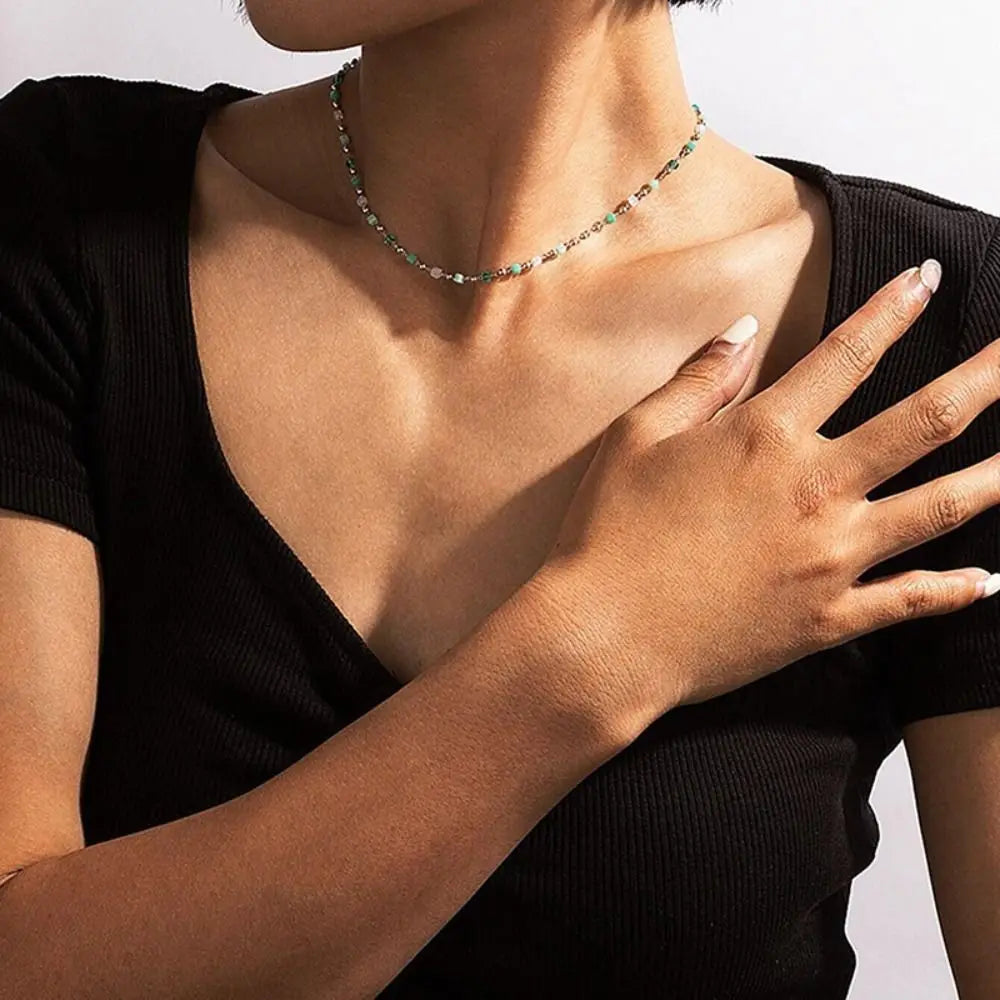 Chic Triangle Tassel Necklace Fashion Boho Long Chain Bar Pendant Clavicle Chain Gold Neck Choker
