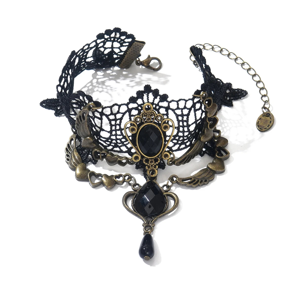 Halloween Black Lace Design Retro Personality Dark Gothic Style Bracelet for Women