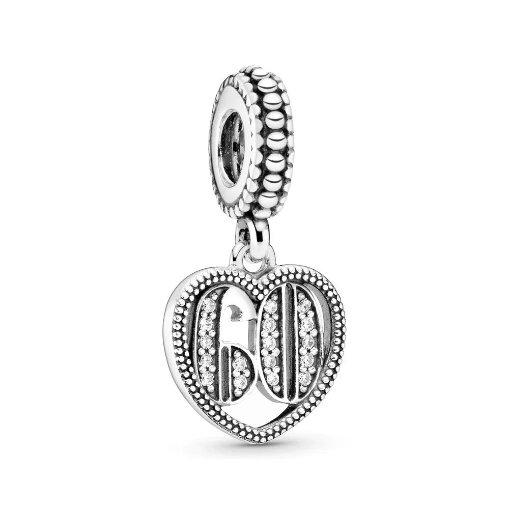 Celebration Birthday Lucky Numbers 15th 16th 18th 21st 40th 50th 60th Charm Beads Fit Original Pan Bracelet DIY Jewelry Gift
