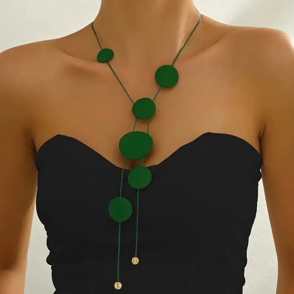 Chic Triangle Tassel Necklace Fashion Boho Long Chain Bar Pendant Clavicle Chain Gold Neck Choker