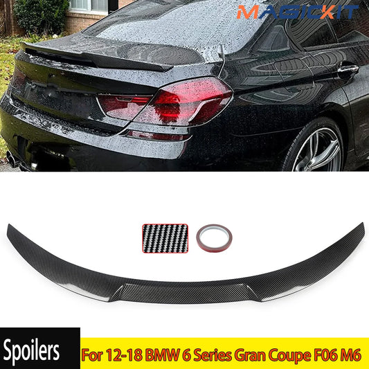 Fits 12-18 BMW 6 Series Gran Coupe F06 M6 Carbon M4 Style Rear Trunk Spoiler ABS