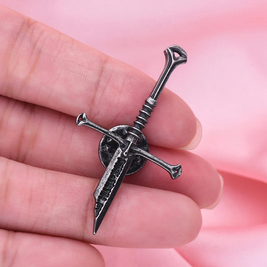 Lord of the Narsil Broken Sword Pin Movie Same Brooch Lapel Backpack Badge Cool Fashion Accessories Boys Men Fans Gift Jewelry