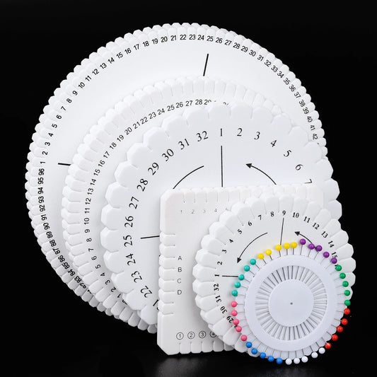 Round Square Knitting Kumihimo Beading Cord Disc Braiding Disk Tray Braided Plate Positioning Pin DIY Bracelet Weaving Board