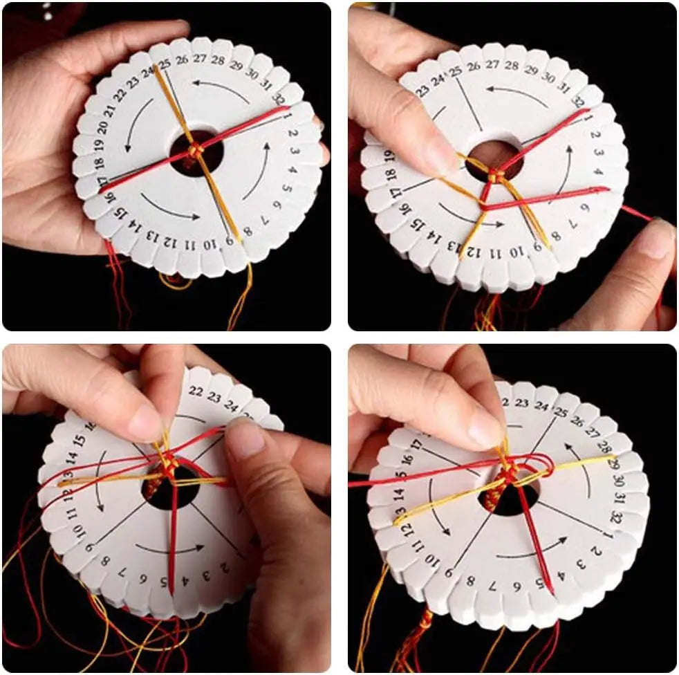 Braiding Disk Round Square Knitting Kumihimo Beading Cord Disc Tray Braiding Braided Plate DIY Bracelet Loom Weaving Board Tool