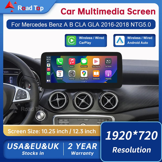 Touch Display Multimedia Player for Mercedes Benz A B CLA GLA W176 X117 X156 W463 W246 2016-2018 NTG5.0 GPS Carplay Screen