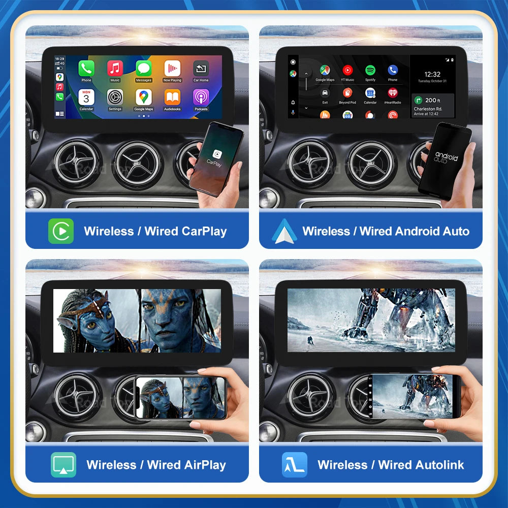Touch Display Multimedia Player for Mercedes Benz A B CLA GLA W176 X117 X156 W463 W246 2016-2018 NTG5.0 GPS Carplay Screen