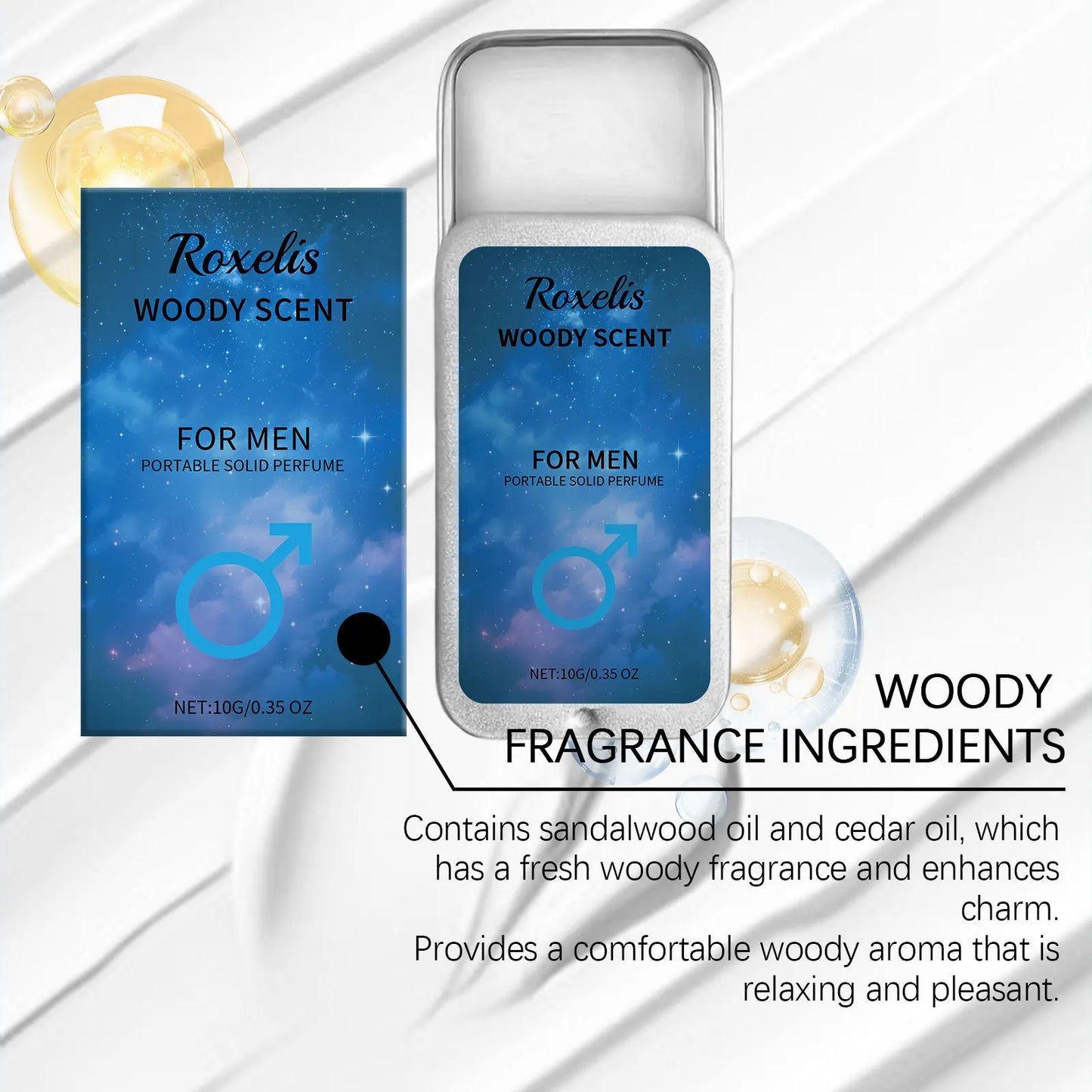 Sandalwood Solid Perfume Long Lasting Scent Dating Women Fragrances Deodorant Keep Fresh Portable Men Body Pheromone Solid Balm