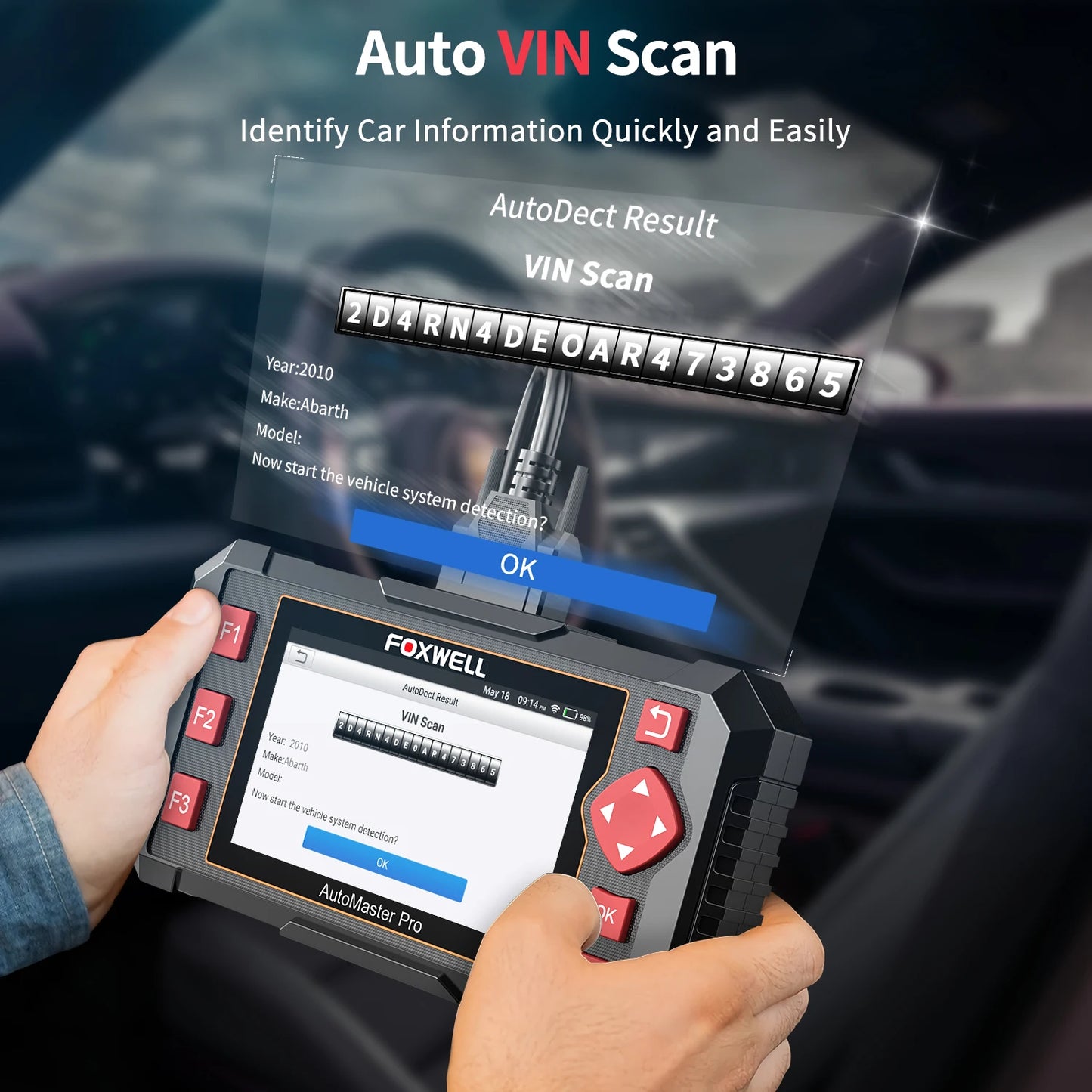 FOXWELL NT604 Elite OBD2 Automotive Scanner Check Engine ABS SRS Transmission Code Reader OBD 2 Car Diagnostic Tool Free Update