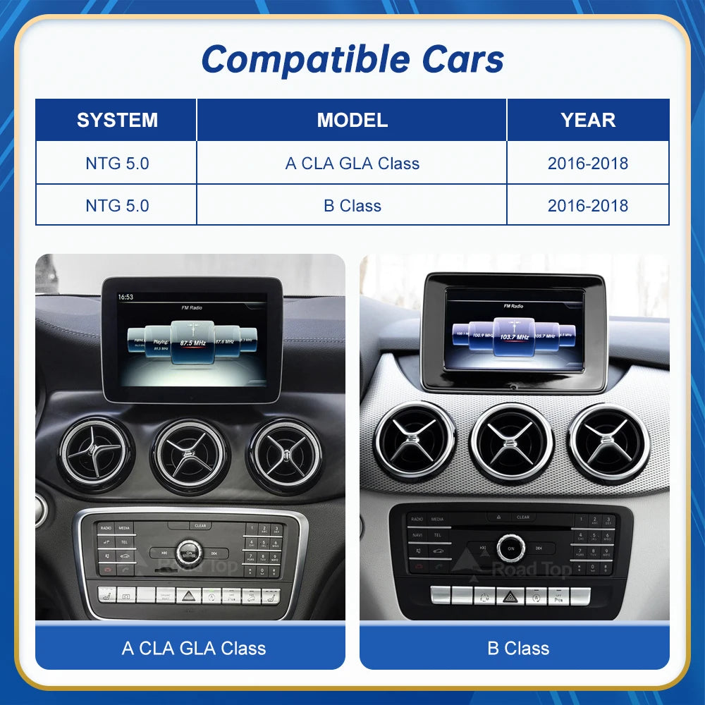 Touch Display Multimedia Player for Mercedes Benz A B CLA GLA W176 X117 X156 W463 W246 2016-2018 NTG5.0 GPS Carplay Screen
