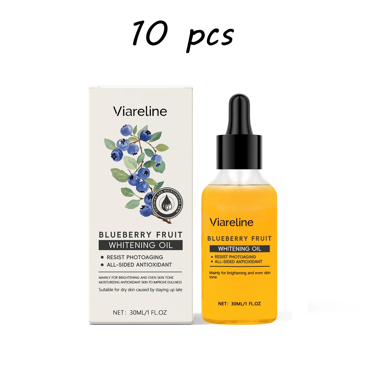 Viareline Blueberry Skin Serum Reduce Dullness Moisturizing Anti-wrinkle Improve Skin Texture Glowing Skin Tone Facial Serum