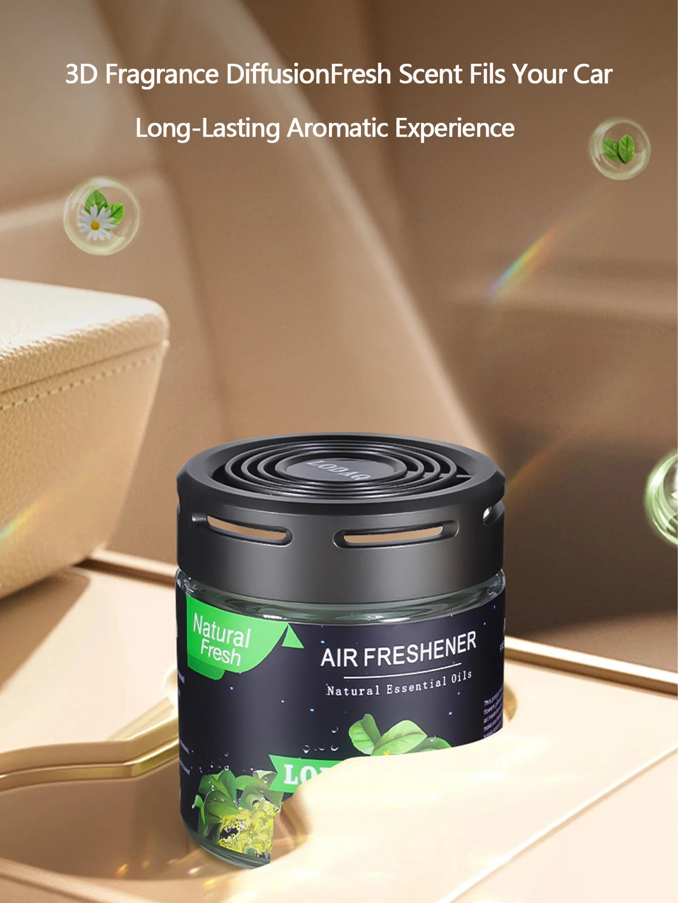 1pc Car Solid Perfume, Car-mounted Aromatherapy for In-car Use, Odor-eliminating Fragrance, Glass Jar Scented Balm