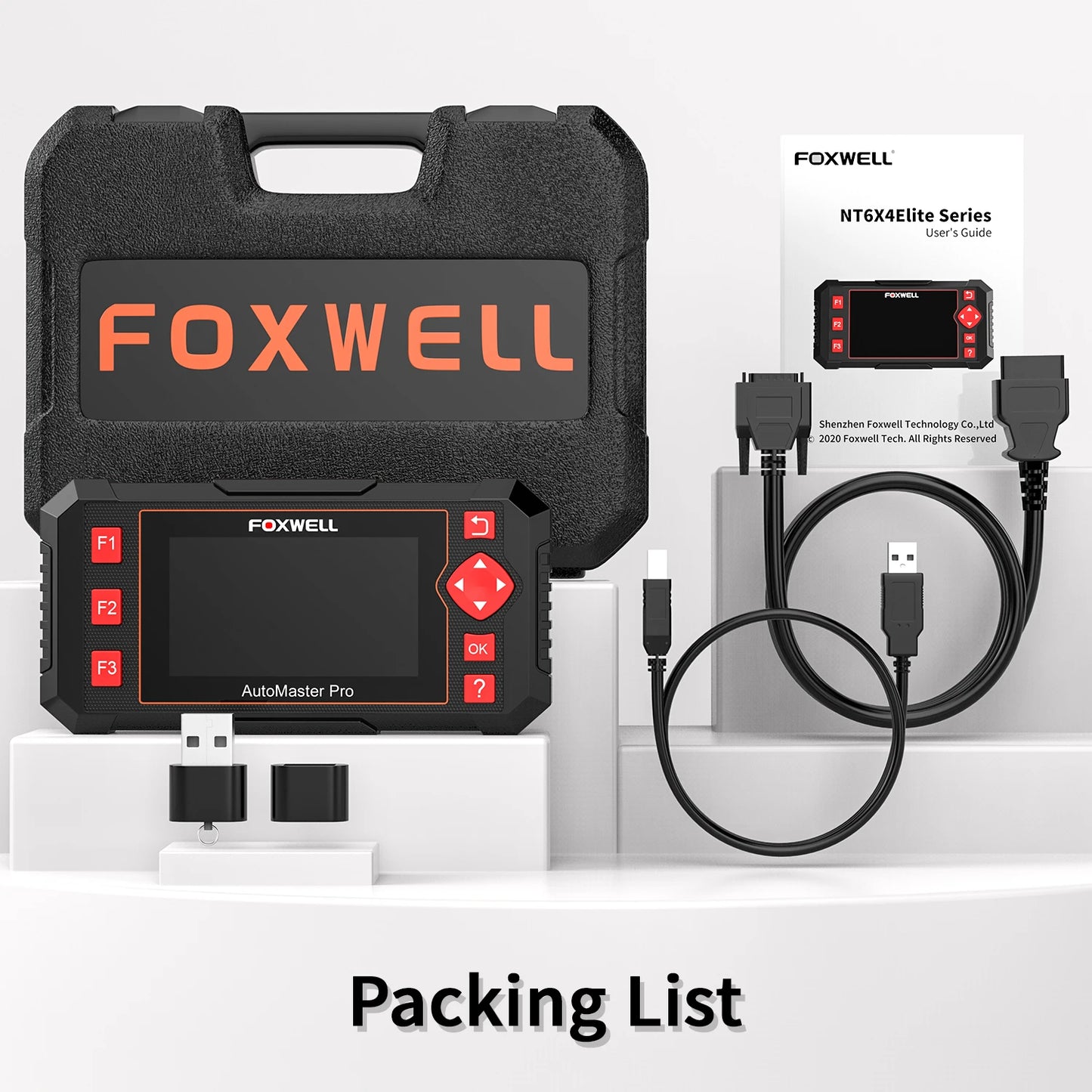 FOXWELL NT604 Elite OBD2 Automotive Scanner Check Engine ABS SRS Transmission Code Reader OBD 2 Car Diagnostic Tool Free Update