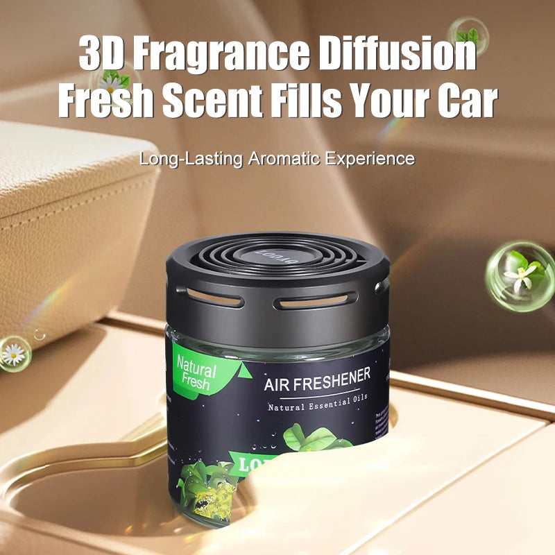 1pc Car Solid Perfume, Car-mounted Aromatherapy for In-car Use, Odor-eliminating Fragrance, Glass Jar Scented Balm