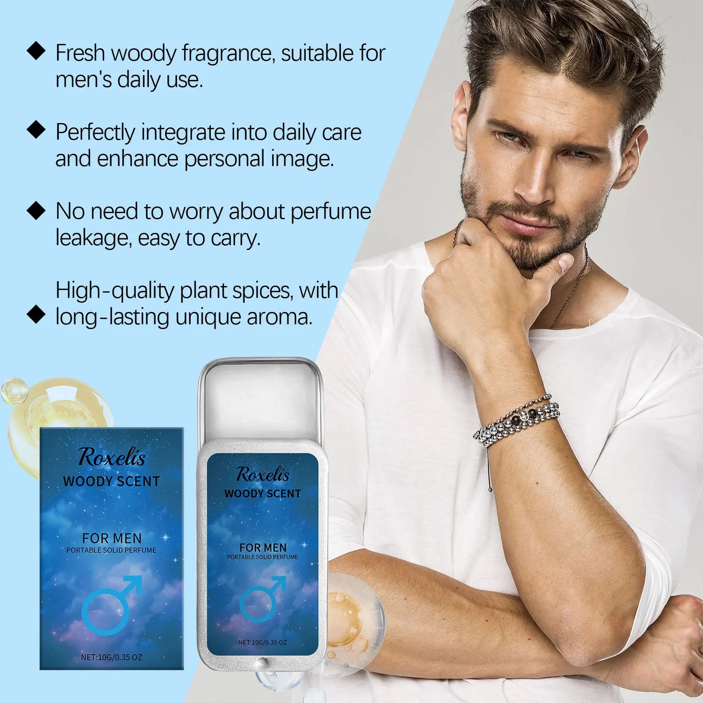 Pheromone Cologne Solid Perfume Woody Scent Lasting Natural Fragrance Release Charming Confidence Pocket Deodorant Solid Balm