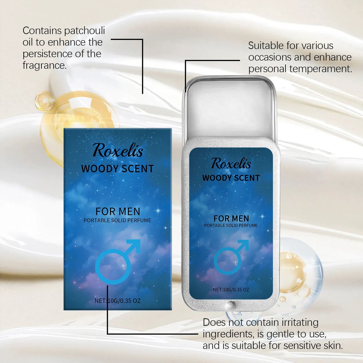 Sandalwood Solid Perfume Long Lasting Scent Dating Women Fragrances Deodorant Keep Fresh Portable Men Body Pheromone Solid Balm