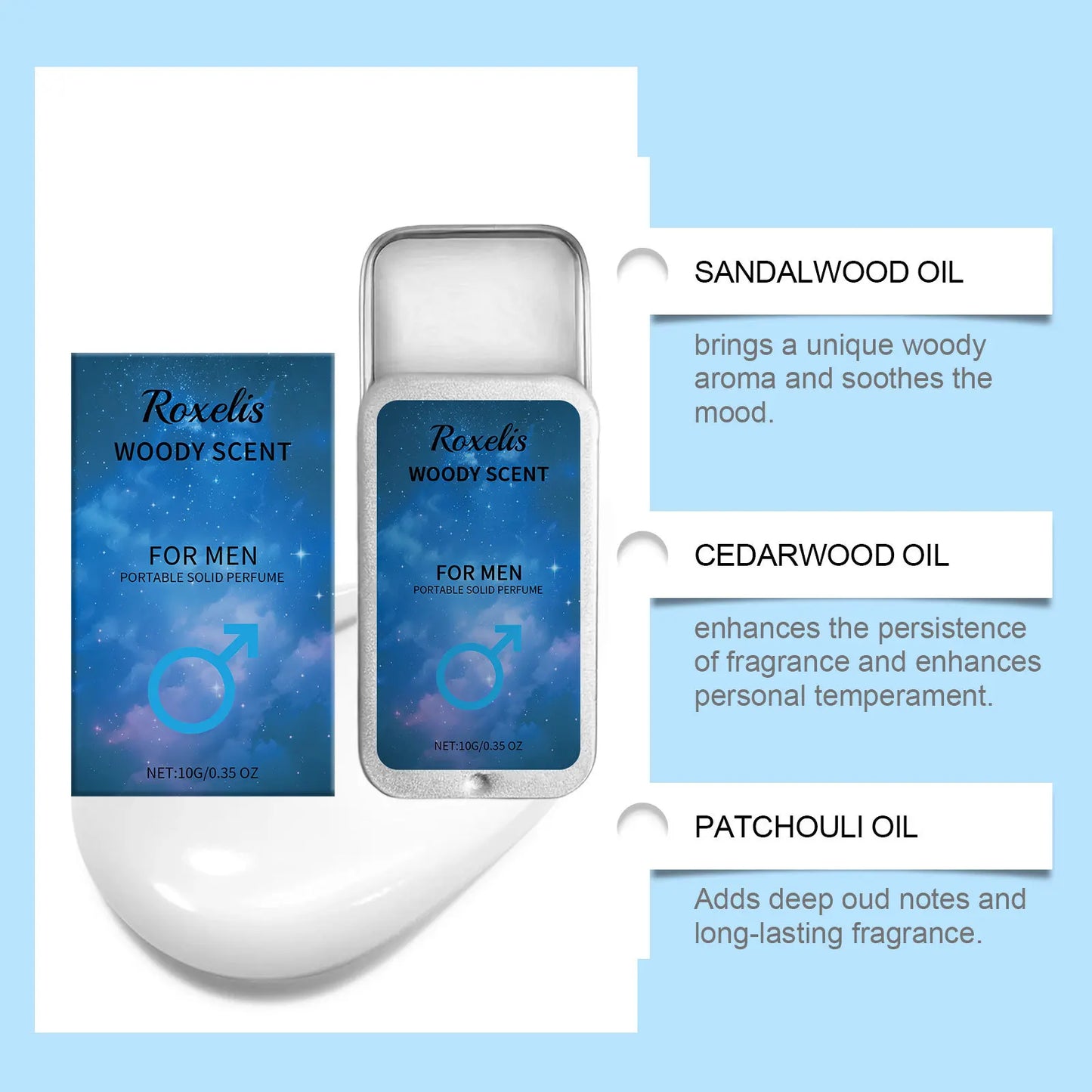 Pheromone Cologne Solid Perfume Woody Scent Lasting Natural Fragrance Release Charming Confidence Pocket Deodorant Solid Balm